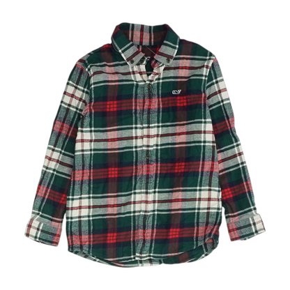 Green Plaid Flannel Button Down