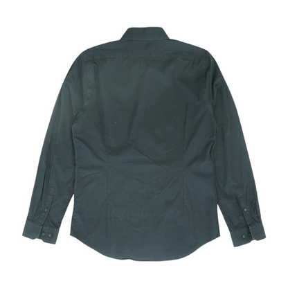 Black Solid Long Sleeve Button Down