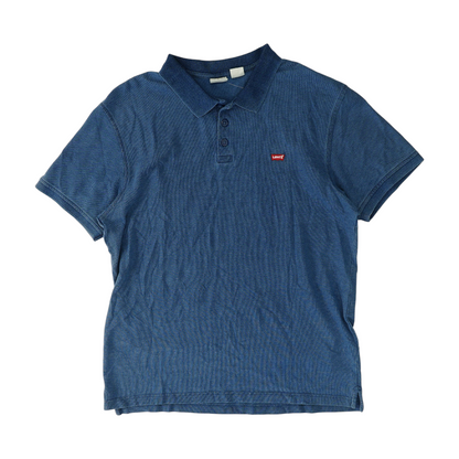 Blue Solid Short Sleeve Polo