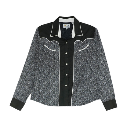 Black Print Button Down