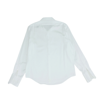 White Solid Long Sleeve Button Down