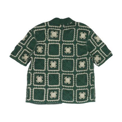 Green Check Cardigan Sweater