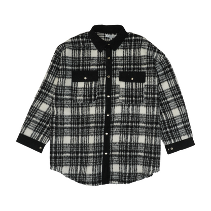 Black Plus Plaid Button Down
