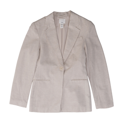 Beige Solid Blazer
