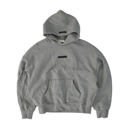 Gray Solid Hoodie Pullover