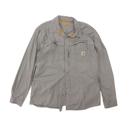 Gray Solid Outdoor Button Down
