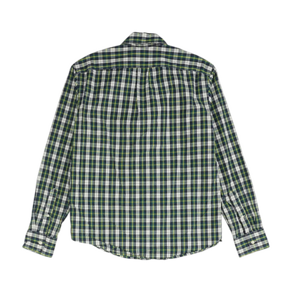 Navy Plaid Long Sleeve Button Down