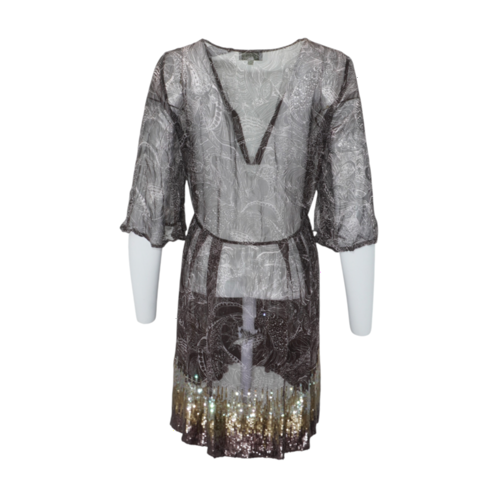 Brown Print Cardigan