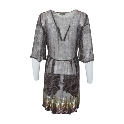 Brown Print Cardigan