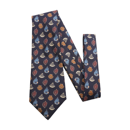 Navy Print Neck Tie