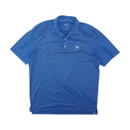 Blue Striped Short Sleeve Polo