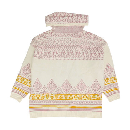 Beige Plus Abstract Pullover Sweater