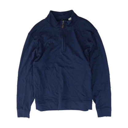 Navy Solid 1/4 Zip Pullover