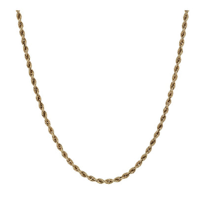 14K Gold Rope Chain With Tube Clasp Necklace