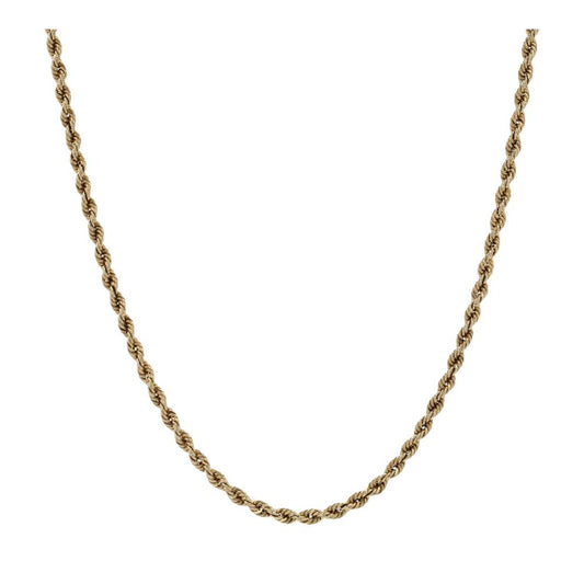 14K Gold Rope Chain With Tube Clasp Necklace