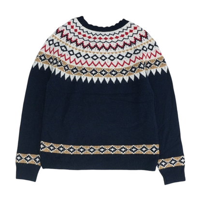 Navy Abstract Pullover Sweater