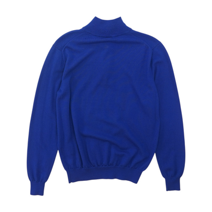 Blue Solid 1/4 Zip Sweater