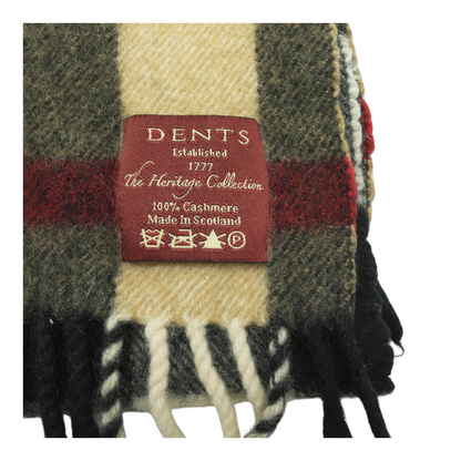 Black Plaid 100% Cashmere Scarf