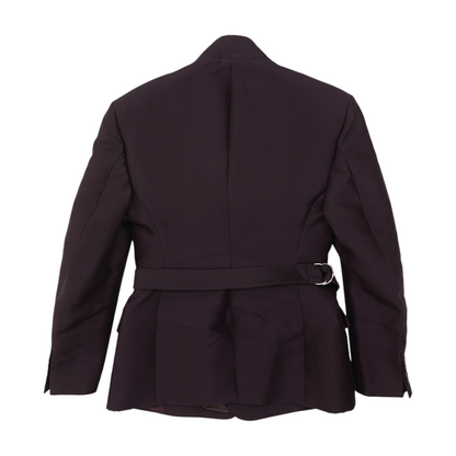 Purple Blend Tailored Wool Silk Wrap Jacket