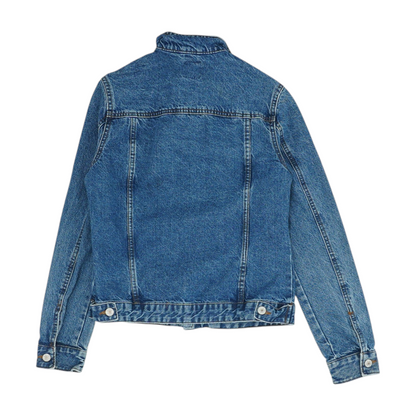 Blue Solid Denim Jacket