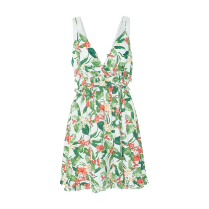 White Floral Midi Dress