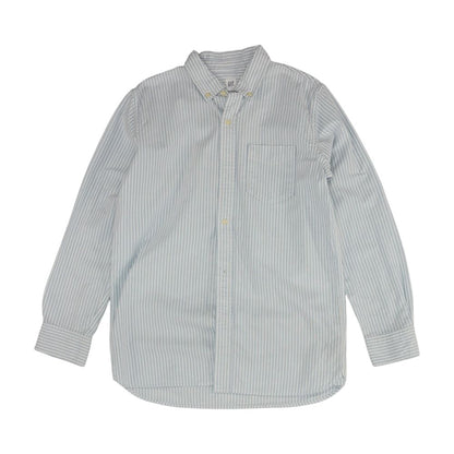 White Striped Long Sleeve Button Down