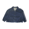 Blue Plus Size Solid Denim Jacket