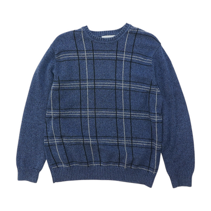 Blue Plaid Pullover Sweater