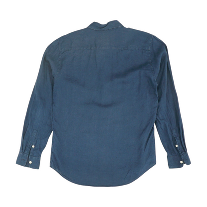 Navy Solid Long Sleeve Button Down