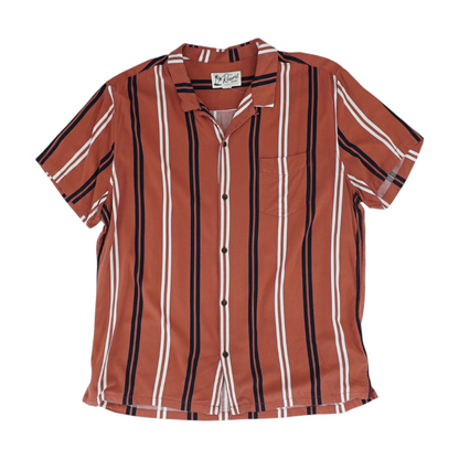 Red Striped Short Sleeve Button Down
