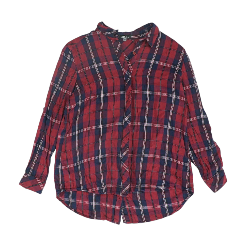 Burgundy Plaid Flannel Button Down