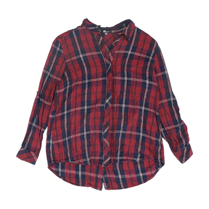 Burgundy Plaid Flannel Button Down