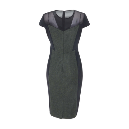 Olive Color Block Midi Dress