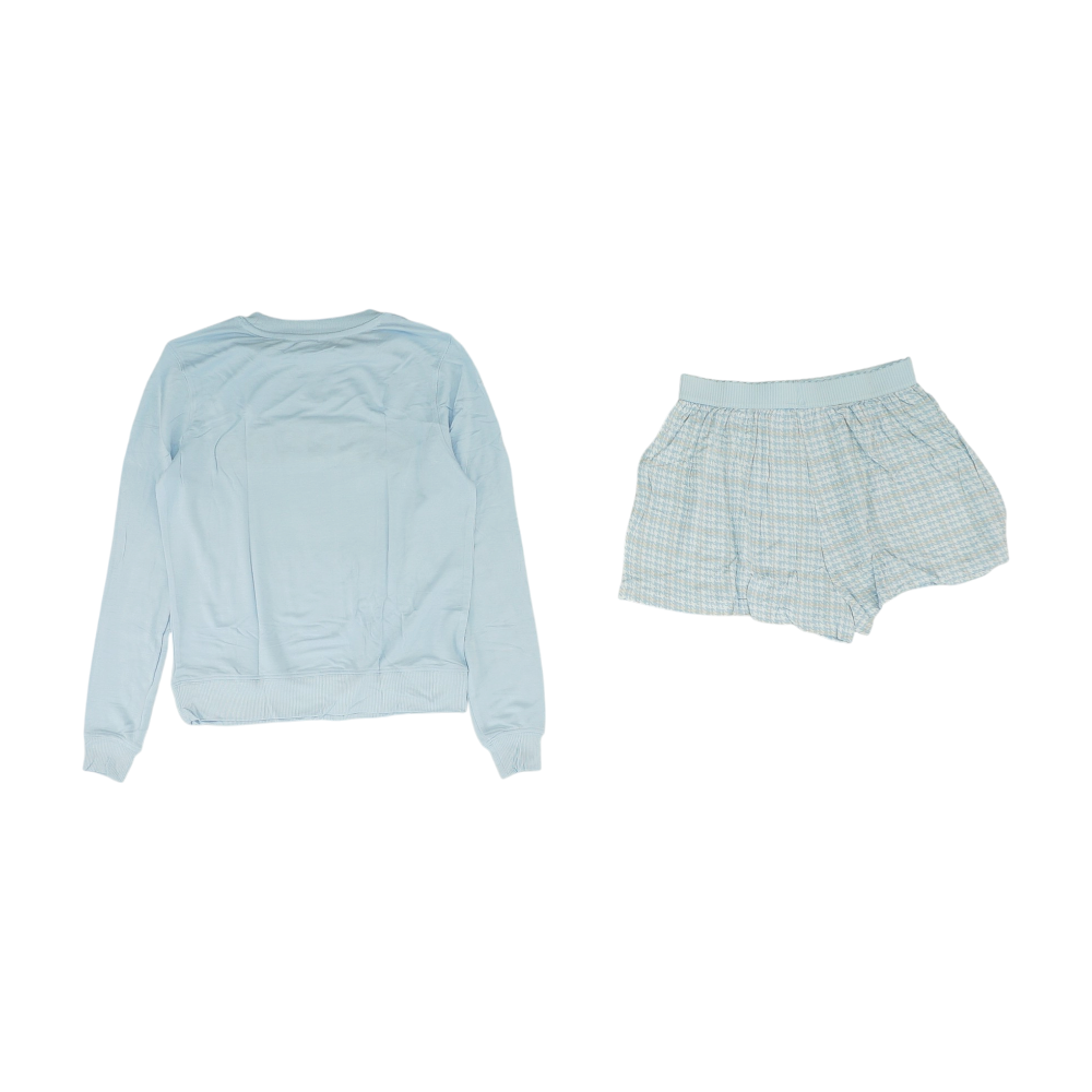 Honeydew Blue Solid Pajama Set – Image 2