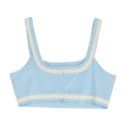 Blue Cropped Blouse