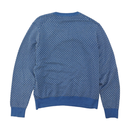 Blue Geometric Pullover Sweater