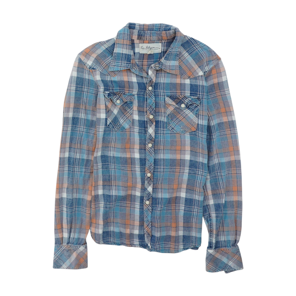 Blue Plaid Flannel Button Down