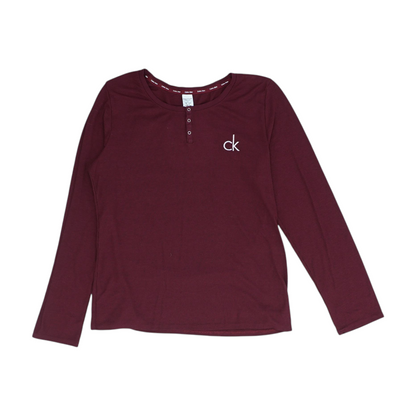 Maroon Solid Pajama Top