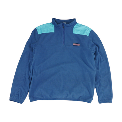 Blue Color Block 1/4 Zip Pullover