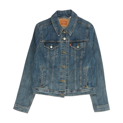 Blue Solid Denim Jacket