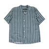 Navy Striped Short Sleeve Button Down