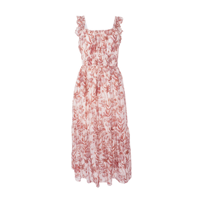 Pink Floral Midi Dress