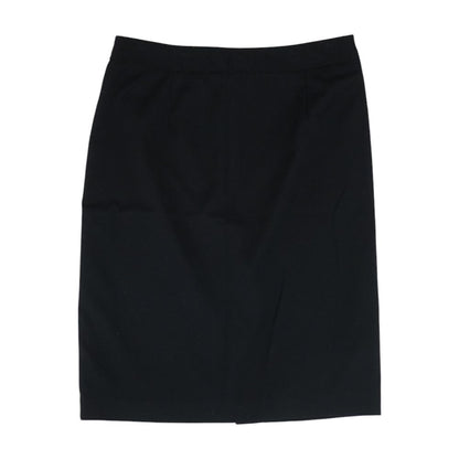 Black Solid Midi Skirt