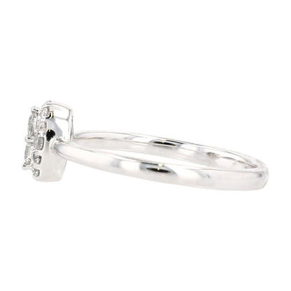 .20 ct 10K White Gold Oval Diamond Cluster Engagement Ring