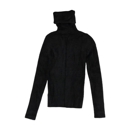 Black Solid Turtleneck Sweater