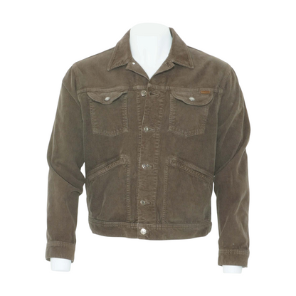 Brown Garment-Dyed Cotton-Blend Corduroy Jacket