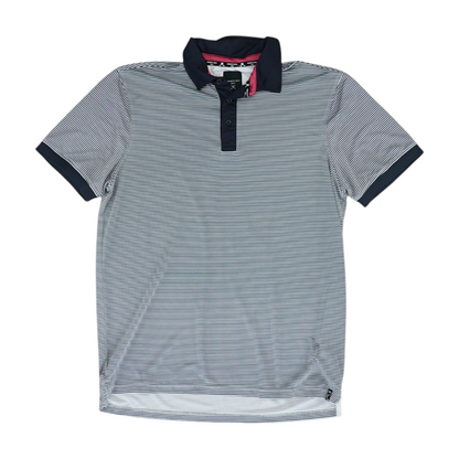 White Striped Short Sleeve Polo