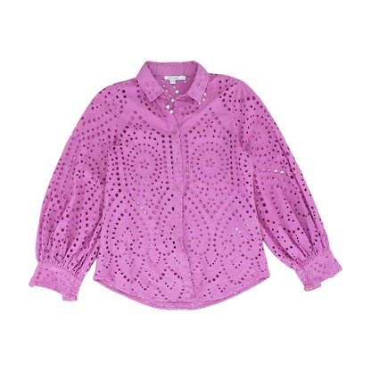 Pink Print Button Down