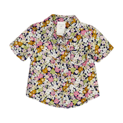 Navy Floral Button Down