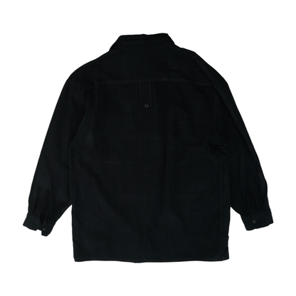 Black Solid Long Sleeve Button Down